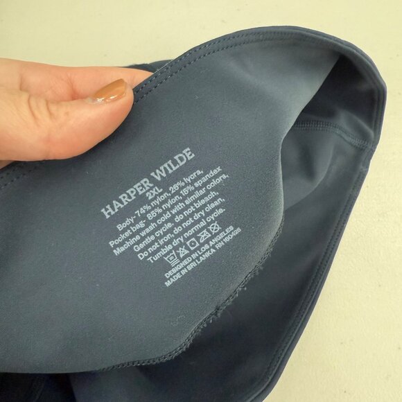 Harper Wilde Blue Athletic Leggings Pants w Pockets Womens size 2XL - Picture 2 of 10